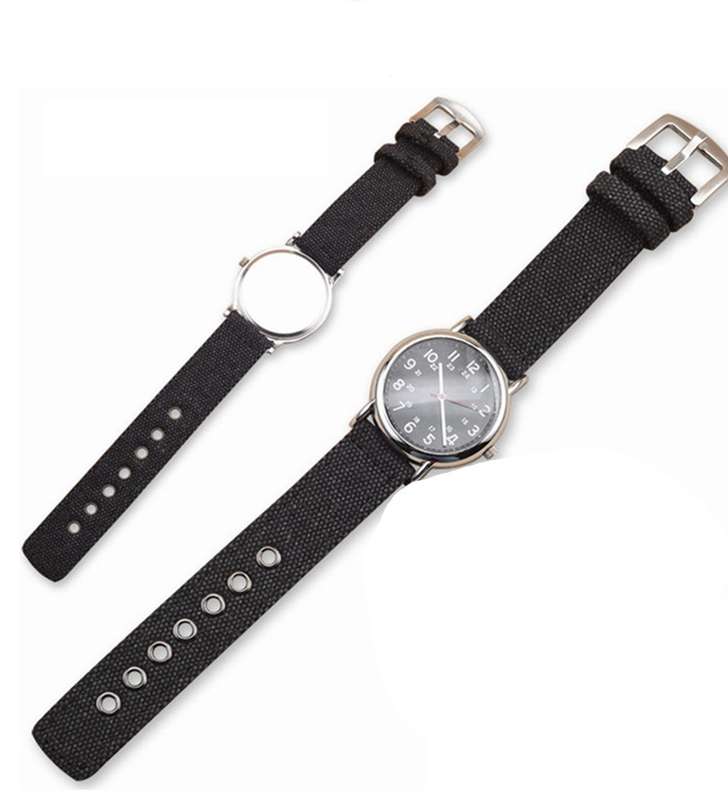 20mm Canvas Watch Strap Black
