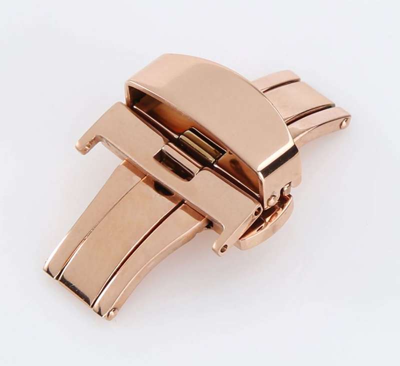 Deployant Clasp/Buckle with Double Push Button Release (Rose Gold)
