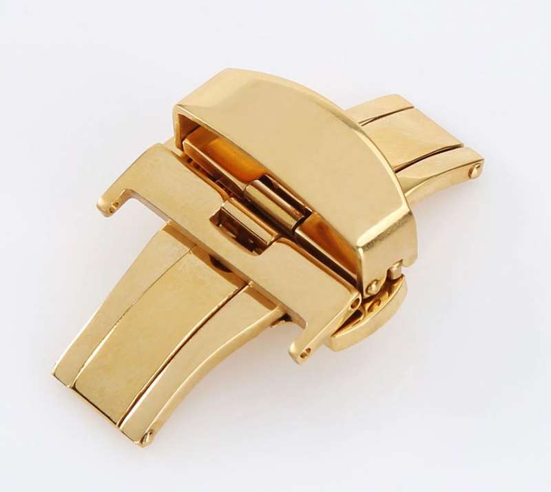 Deployant Clasp/Buckle with Double Push Button Release (Yellow Gold)