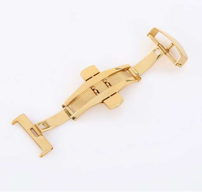 Deployant Clasp/Buckle with Double Push Button Release (Yellow Gold)