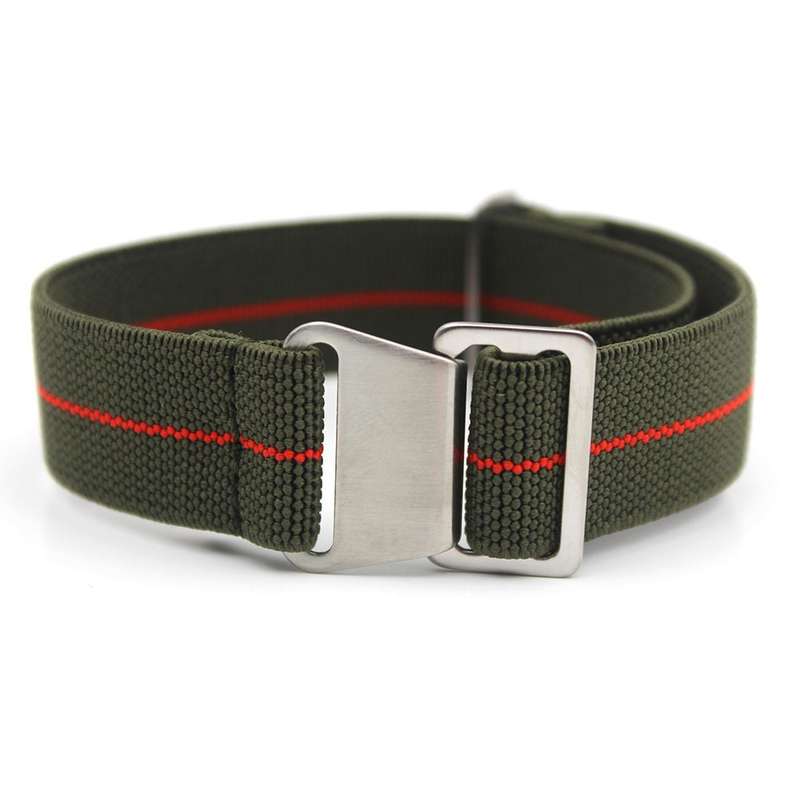 18mm Paratrooper Watch Strap Khaki/Red