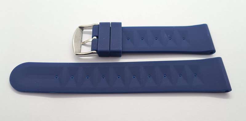 22mm Silicone Waffle Strap Navy Blue