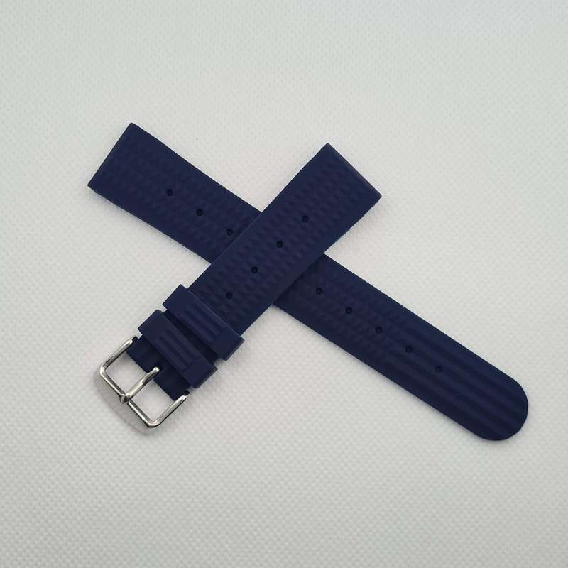 22mm Silicone Waffle Strap Navy Blue