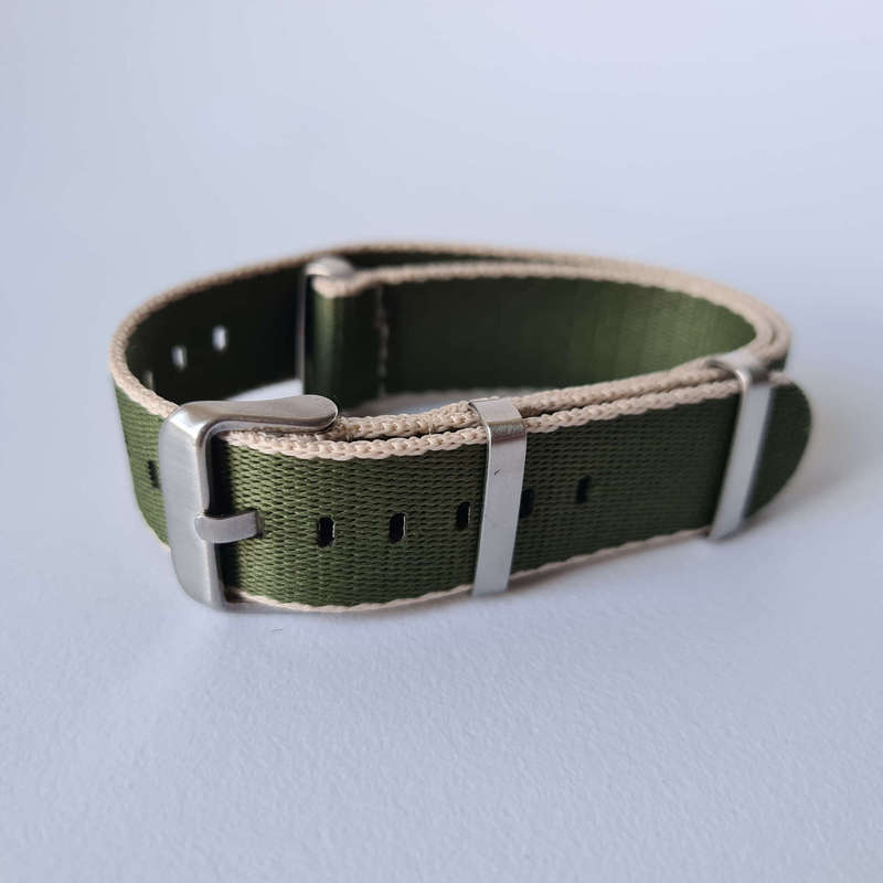20mm Seat Belt Nato Watch Strap Khaki/Beige