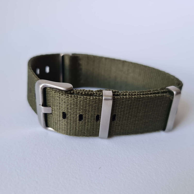 20mm Seat Belt Nato Watch Strap Khaki Green