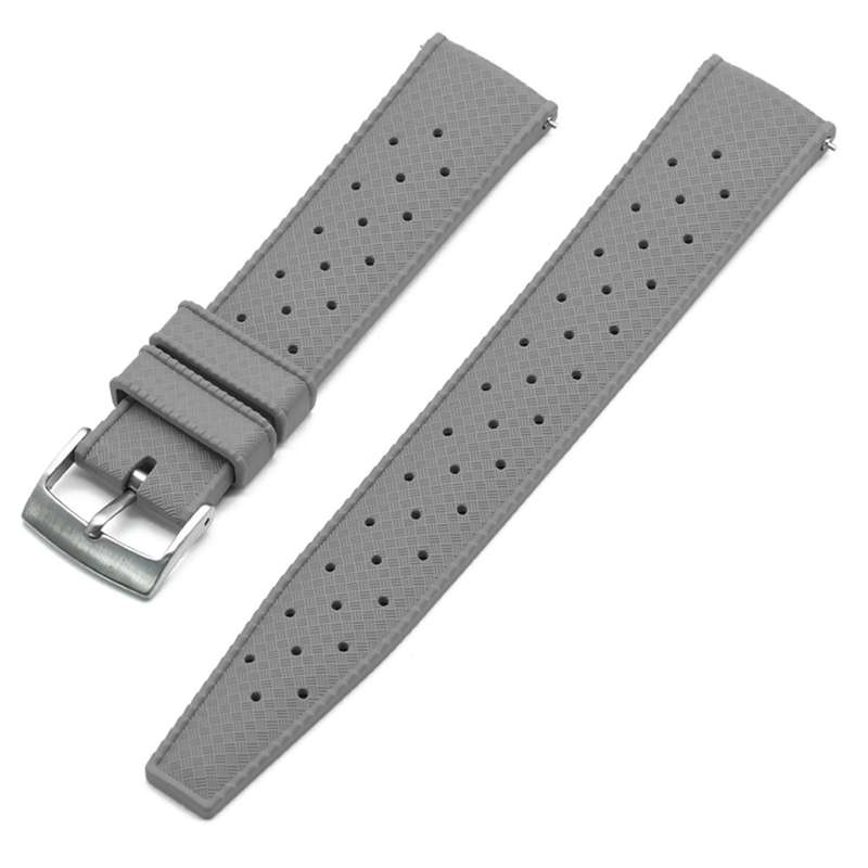 22mm Vintage Tropic Rubber Strap V2 Grey