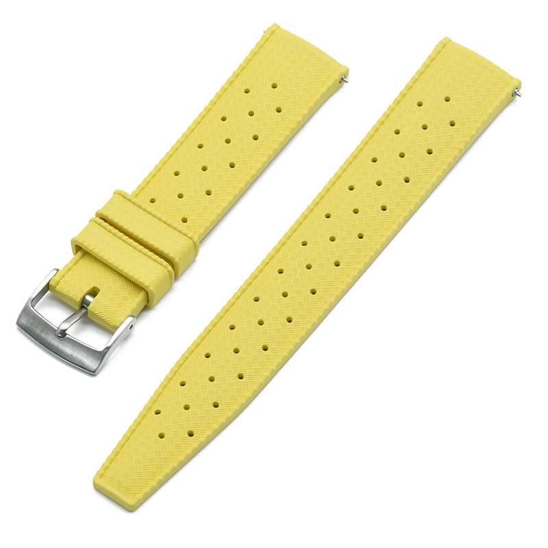 22mm Vintage Tropic Rubber Strap V2 Yellow