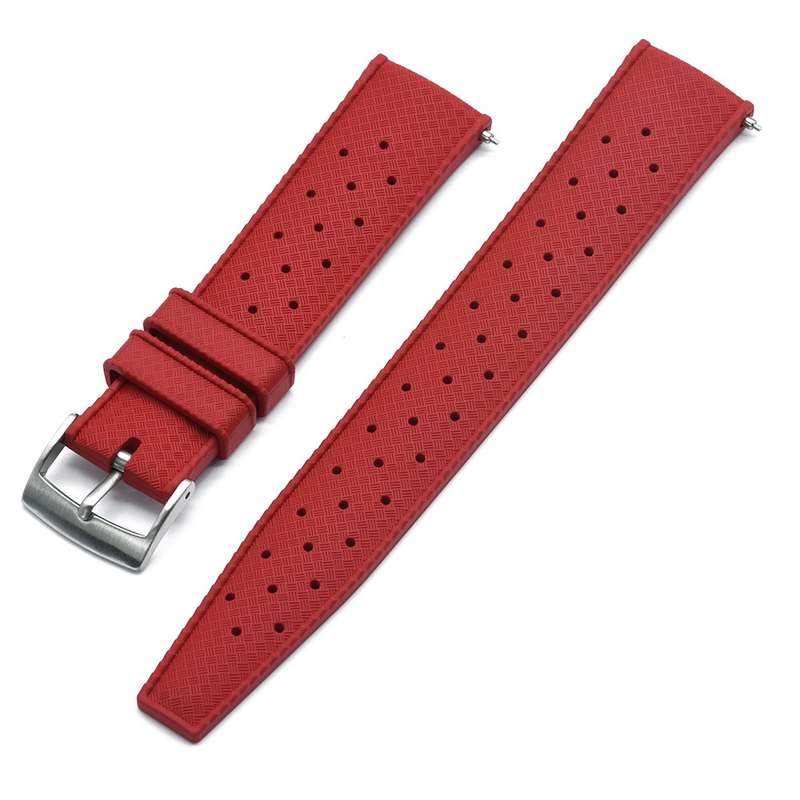 18mm Vintage Tropic Rubber Strap V2 Red