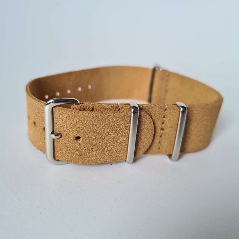 22mm Suede Nato Watch Strap Beige