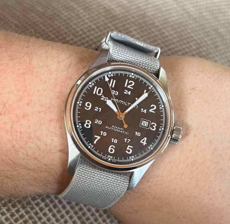 22mm Single Pass Elastic Nato Watch Strap Grey