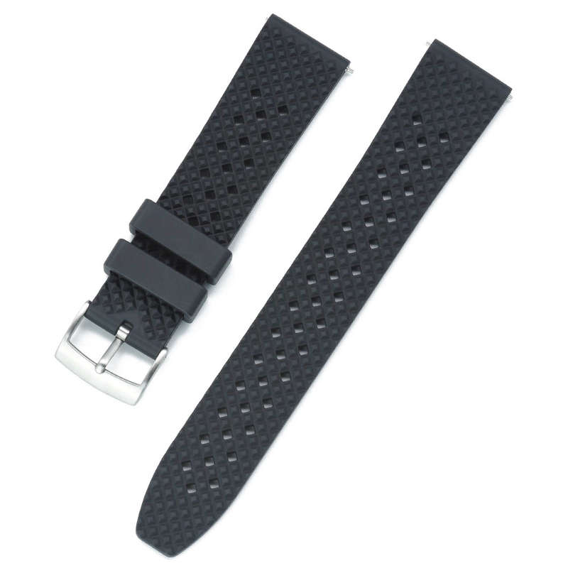 18mm Honeycomb Rubber Strap Black