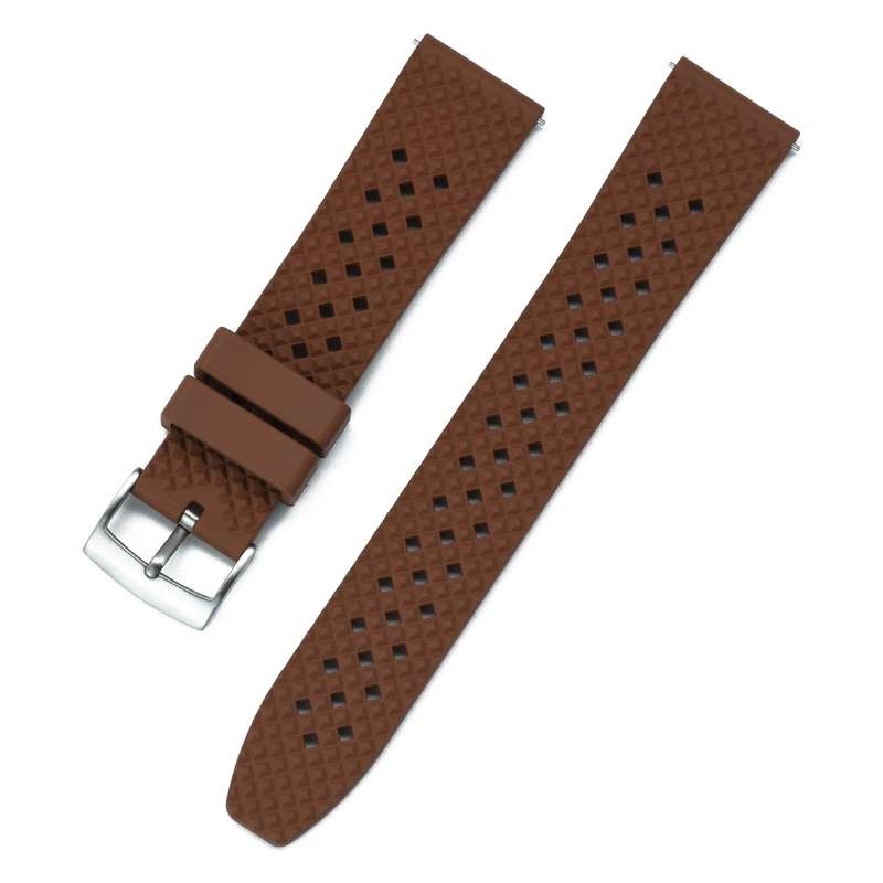 18mm Honeycomb Rubber Strap Brown
