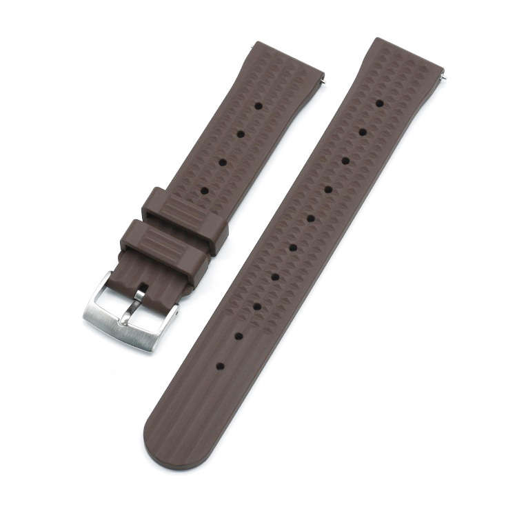 20mm Rubber Waffle Strap Brown