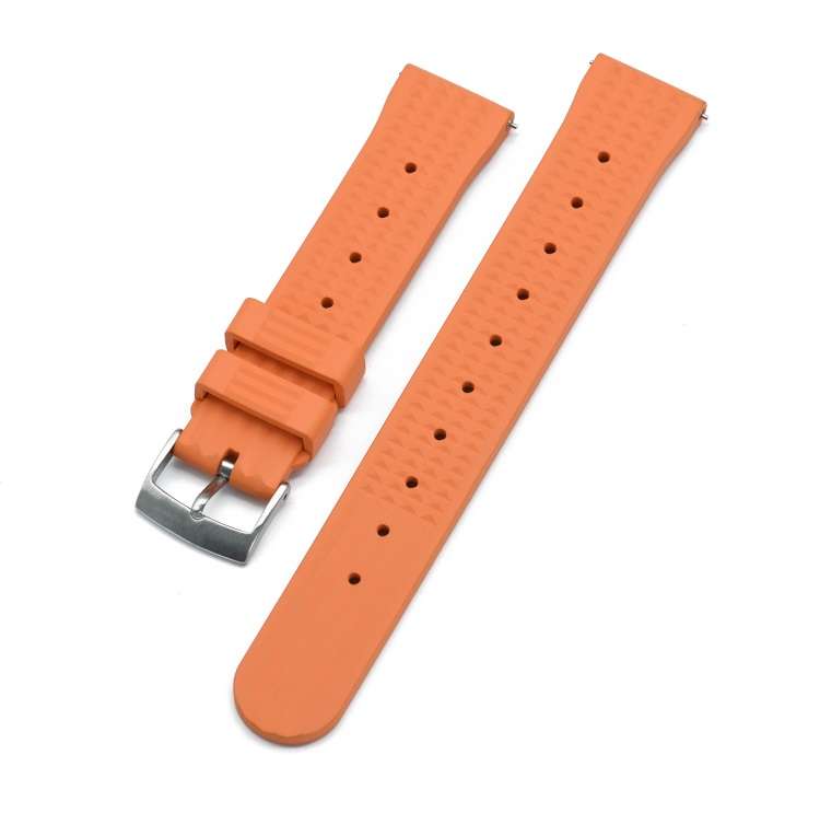 22mm Rubber Waffle Strap Orange