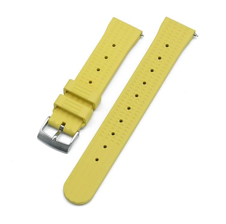22mm Rubber Waffle Strap Yellow