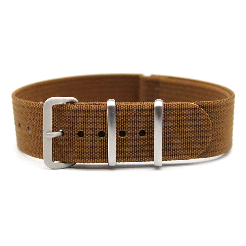 18mm Ribbed Nato Watch Strap Brown