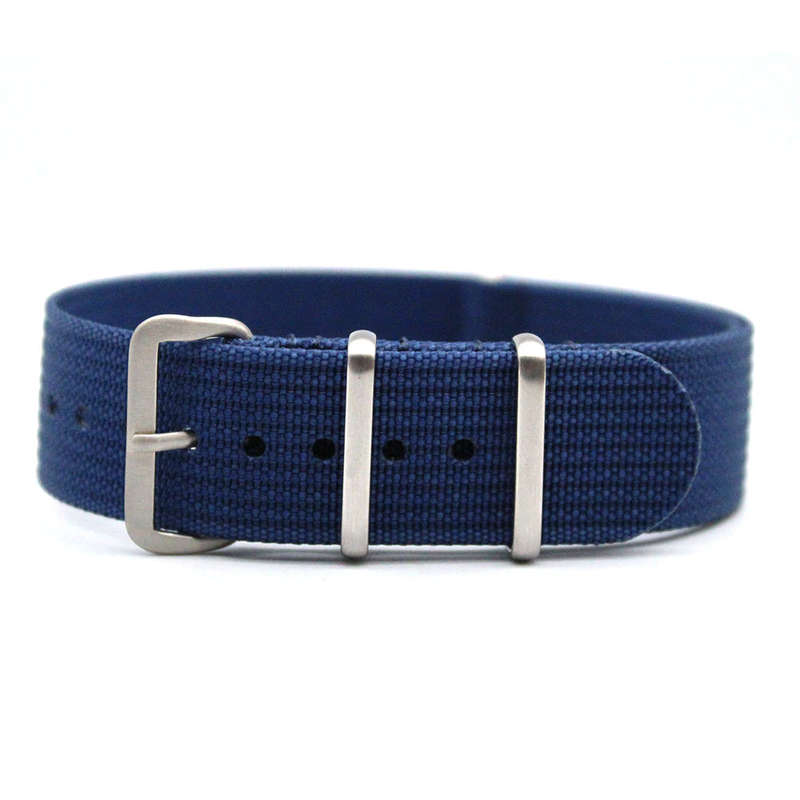 22mm Ribbed Nato Watch Strap Navy Blue