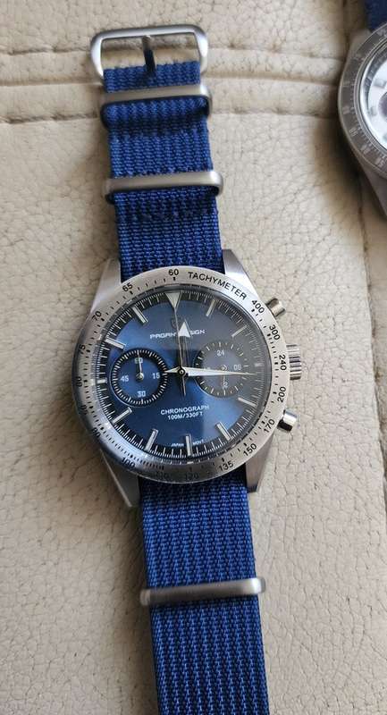 22mm Ribbed Nato Watch Strap Navy Blue