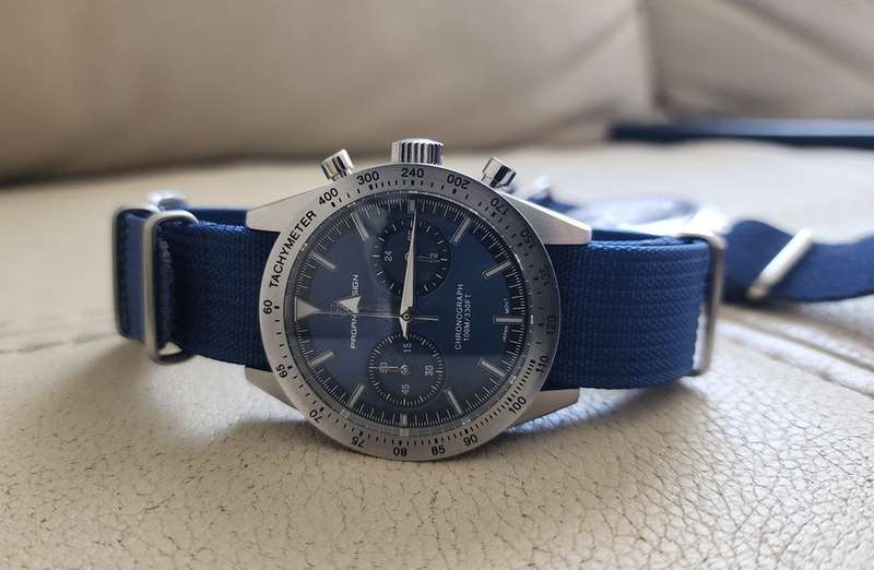 22mm Ribbed Nato Watch Strap Navy Blue