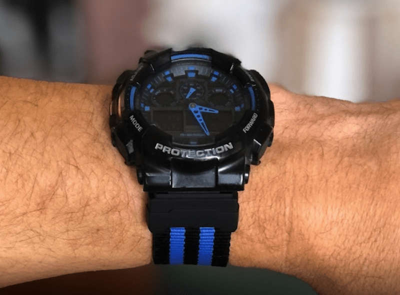 24mm Nato Watch Strap Black/Blue