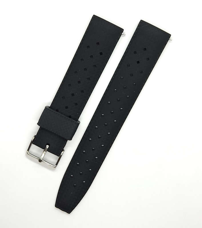 20mm Vintage Tropic Silicone Strap Black