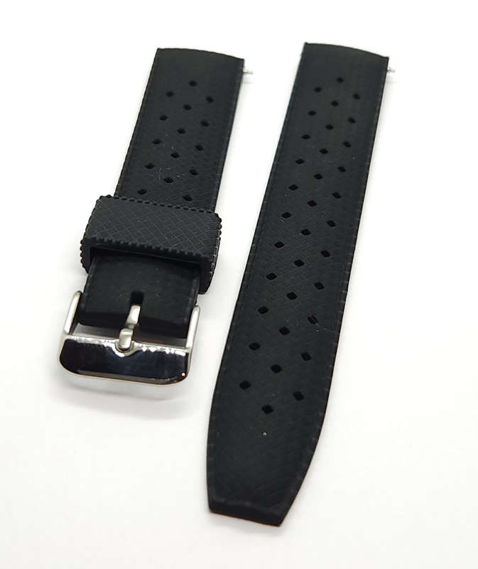 20mm Vintage Tropic Silicone Strap Black