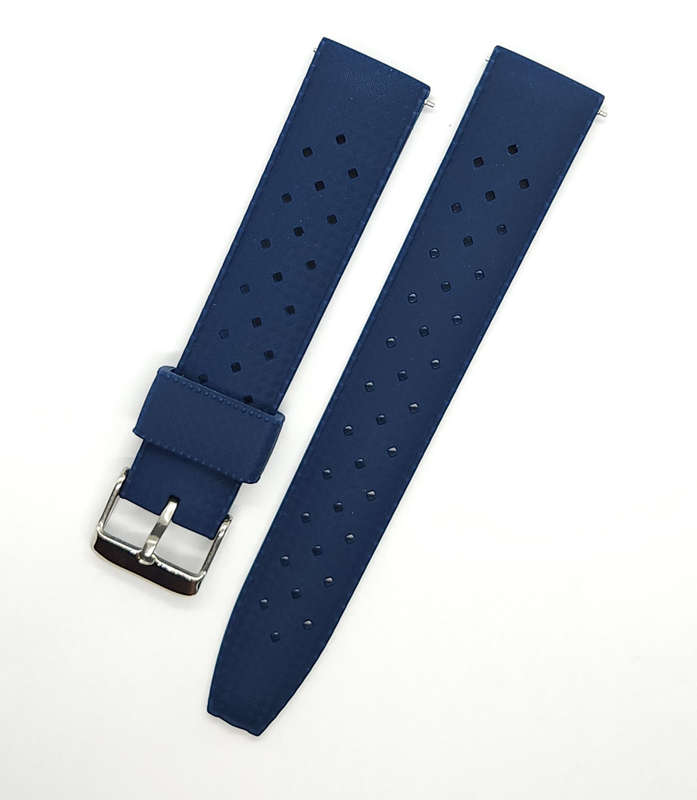 22mm Vintage Tropic Silicone Strap Navy Blue