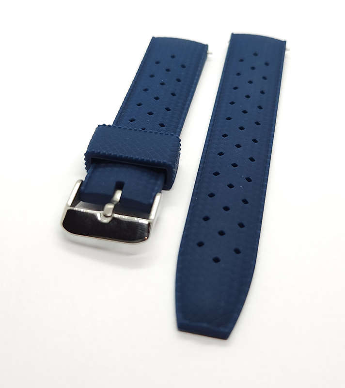 22mm Vintage Tropic Silicone Strap Navy Blue