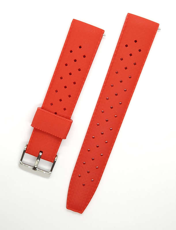 22mm Vintage Tropic Silicone Strap Red