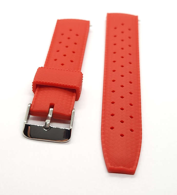 22mm Vintage Tropic Silicone Strap Red