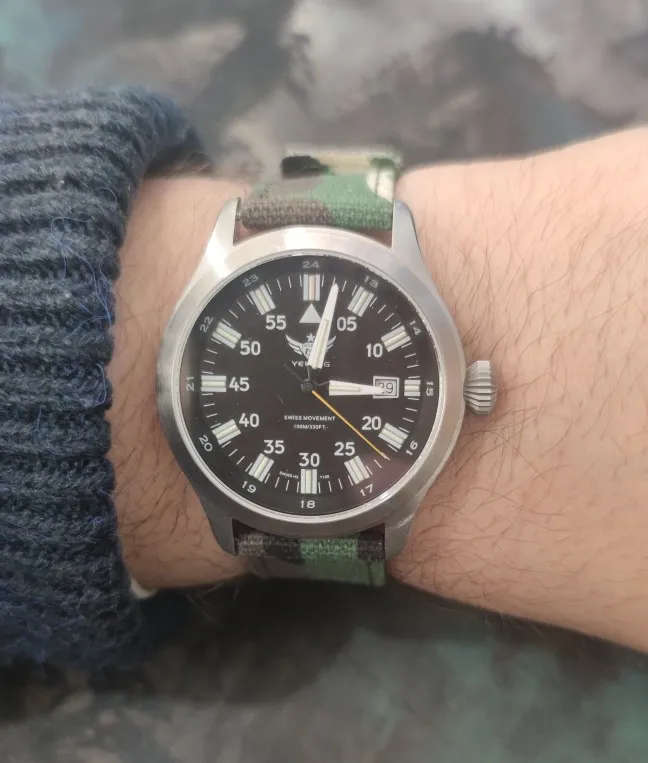 18mm Canvas Watch Strap Army Camo