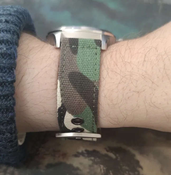 18mm Canvas Watch Strap Army Camo