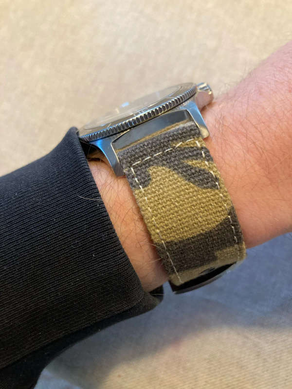 18mm Canvas Watch Strap Desert Storm Camo
