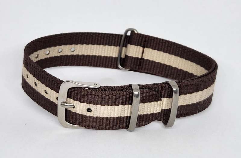 18mm Nato Watch Strap Brown/Beige