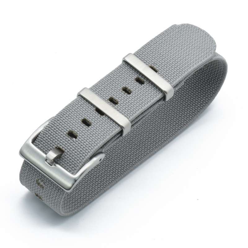 22mm Single Pass Elastic Nato Watch Strap Grey