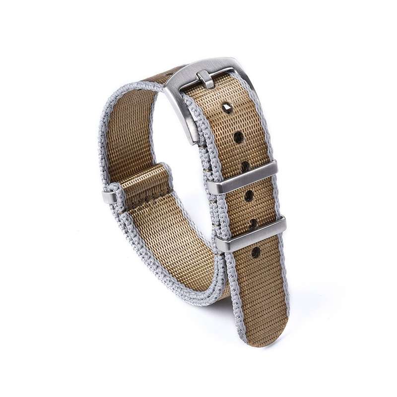 22mm Premium Seat Belt Nato Watch Strap Beige/Grey