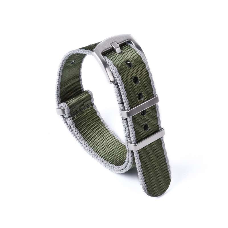 20mm Premium Seat Belt Nato Watch Strap Khaki/Grey