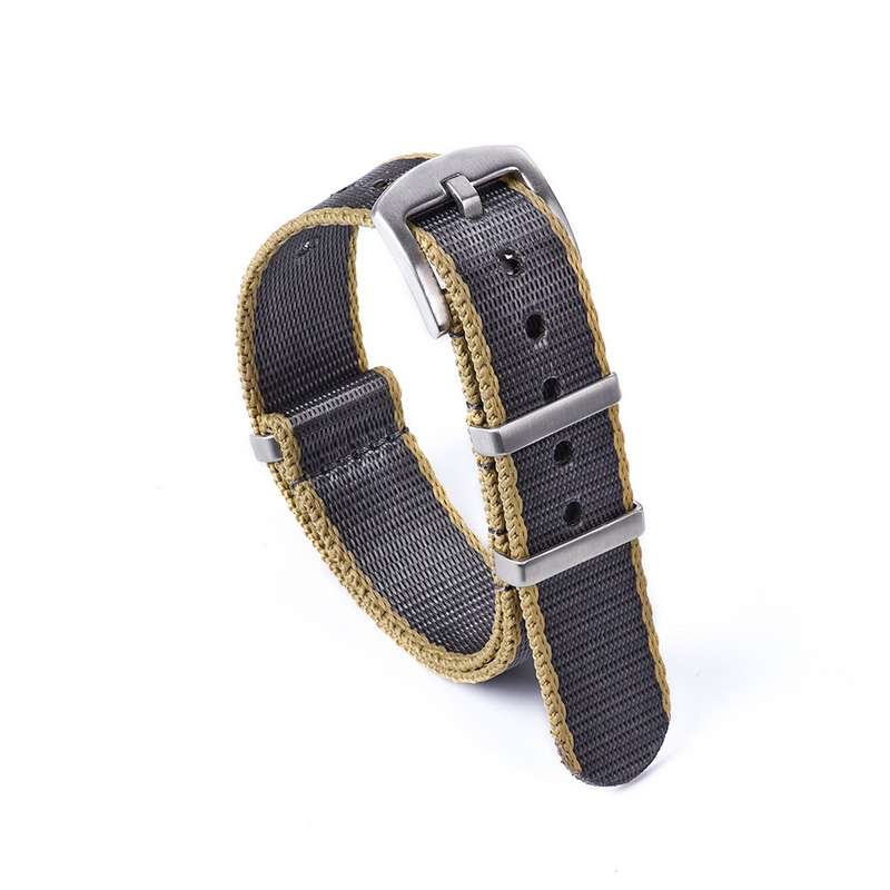 22mm Premium Seat Belt Nato Watch Strap Grey/Beige