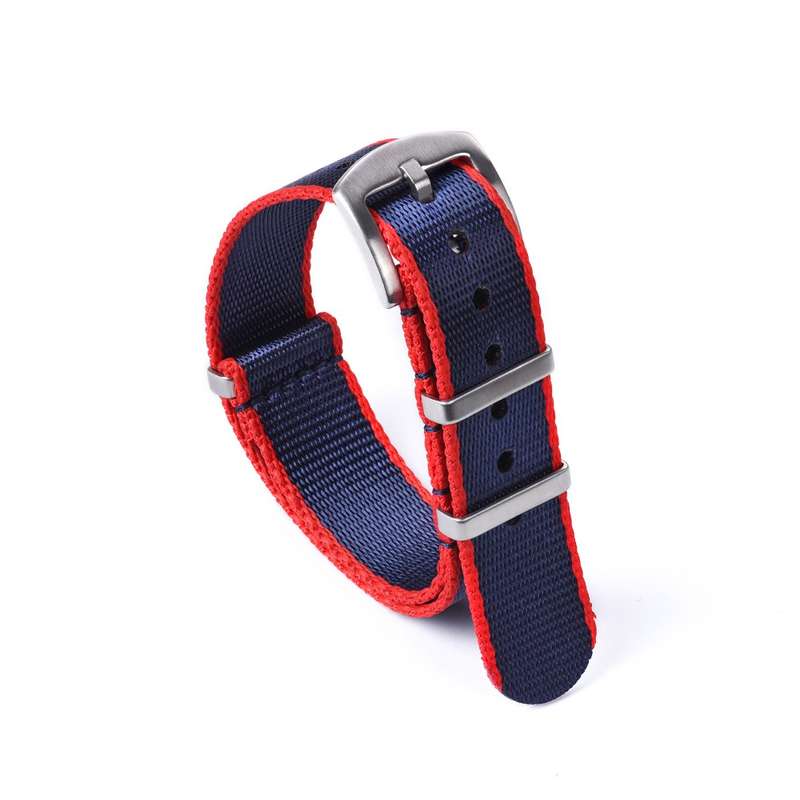 20mm Premium Seat Belt Nato Watch Strap Navy/Red