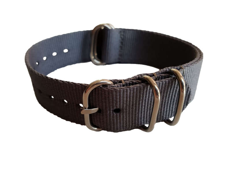 22mm Nato Watch Strap 5-Ring Grey