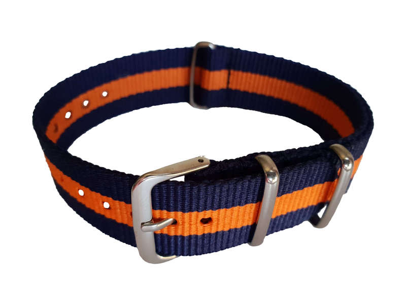 18mm Nato Watch Strap Navy/Orange