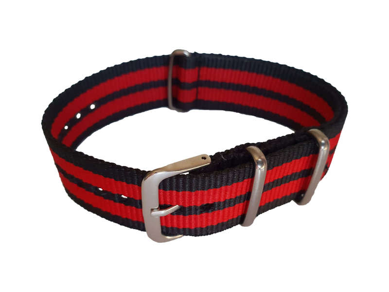 24mm Nato Watch Strap Black/Red