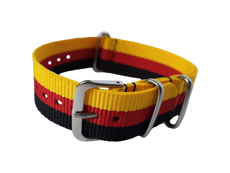 22mm Nato Watch Strap Yellow/Red/Black