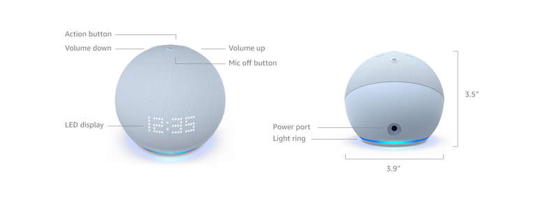 Amazon Echo Dot  (Gen 5) with LED clock display - Smart Home Assistant feat. Alexa
