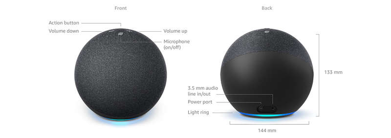 Amazon Echo (Gen 4) - Smart Home Assistant with Hub, feat. Alexa