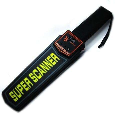 9V PORTABLE HAND-HELD METAL DETECTOR - SUPER SCANNER SECURITY WAND