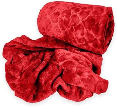 Soft Embossed Double Bed Heart Design Blanket