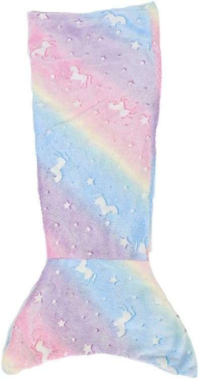 Children`s Mermaid Tail Soft Blanket Sleeping Bag - Purple