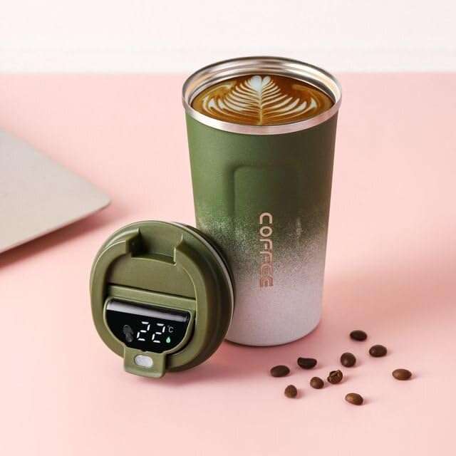 510ml 2-Colour Stainless Steel Vacuum Flask - Coffee Mug (Green)