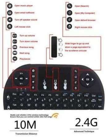 Advanced Mini 2.4G Backlit Wireless Touchpad Keyboard